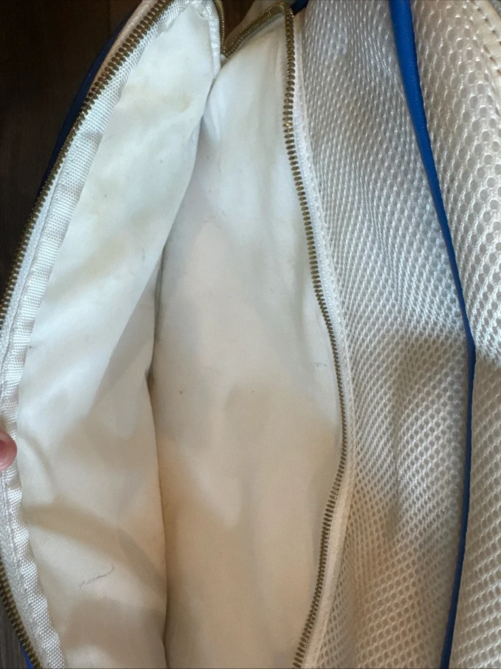 Vintage Puma White and Blue Shoulder Retro Bag